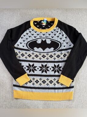 🦇 DC Comics Batman Christmas Sweater - Size M